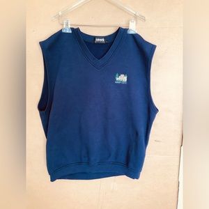 USA GOLF SWEATER VEST, NAVY BLUE.